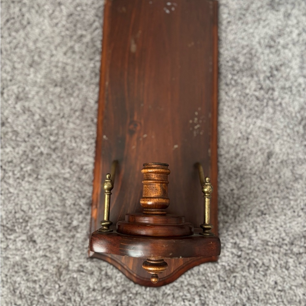 Handcrafted by Cornwall Brown Wooden Wall Sconce